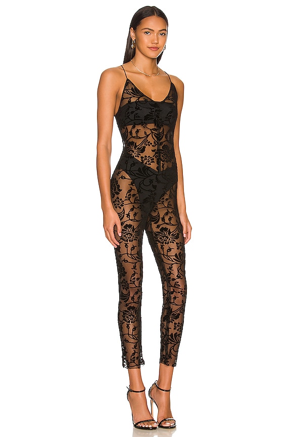view 2 of 3 Low Back Fara Slip Catsuit in Black Floral