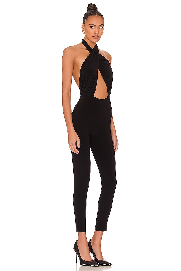 view 2 of 3 Cross Halter Jumpsuit in Black