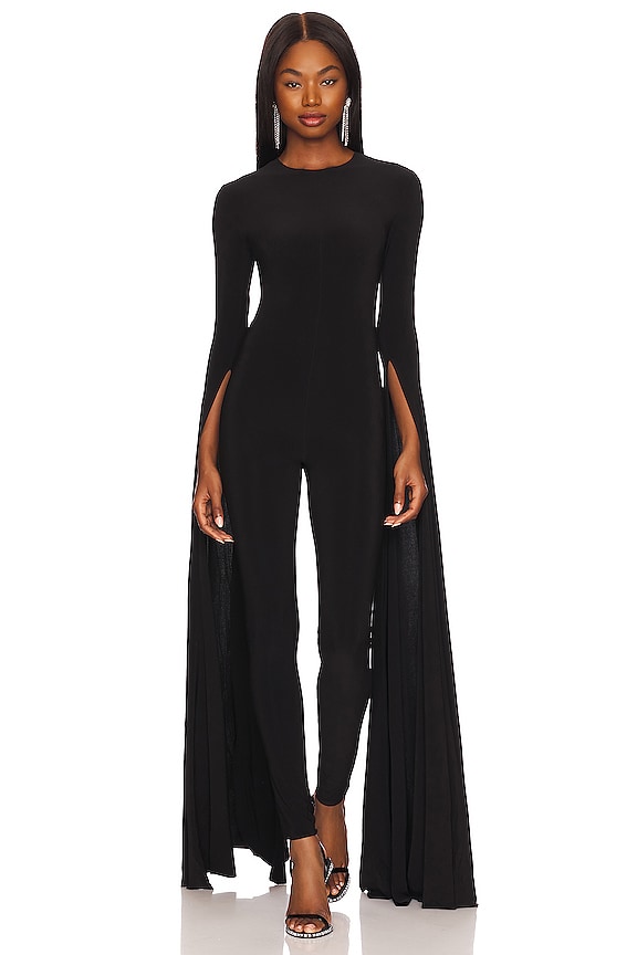 view 2 of 3 Ribbon Sleeve Jumsuit in Black