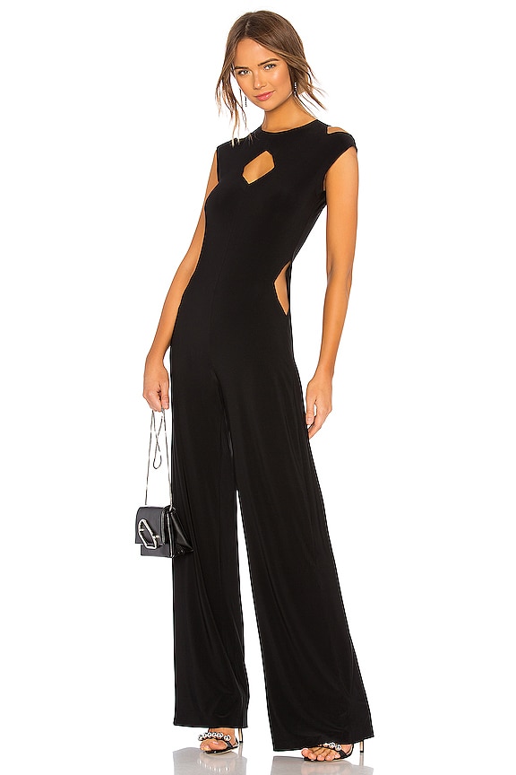Norma Kamali Sleeveless Cut Out Jumpsuit in Black | REVOLVE