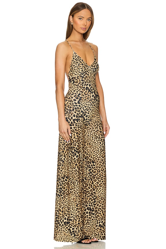 view 2 of 3 로우백 슬립 점프수트 in Cheetah Patch
