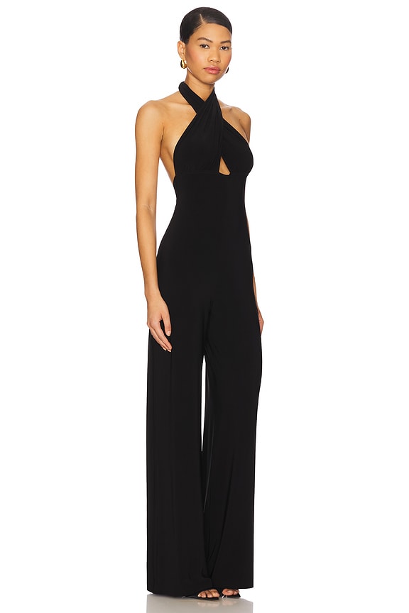 view 2 of 3 Halter Straight Leg Jumpsuit in Black