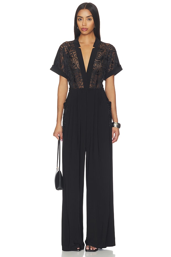 view 1 of 3 Geralyn Short Sleeve Jumpsuit in Black