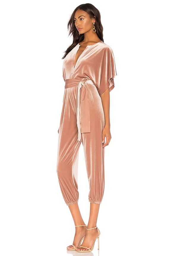 view 2 of 3 Rectangle Jog Velvet Jumpsuit in Salmon