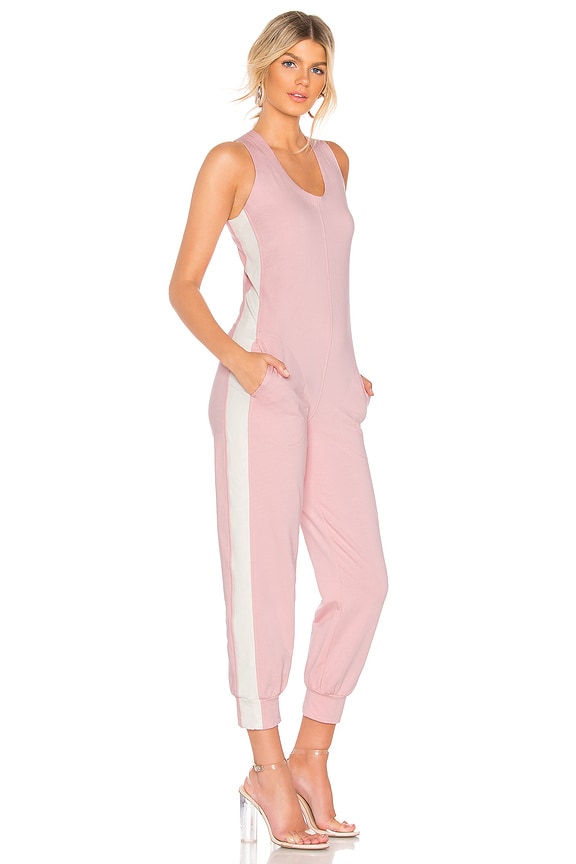view 2 of 3 Side Stripe Jumpsuit in Dusty Pink & Almost White