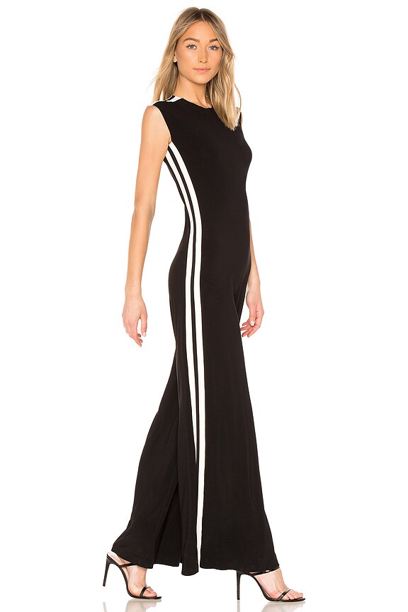 view 2 of 3 Side Stripe Jumpsuit in Black & Engineered Stripe