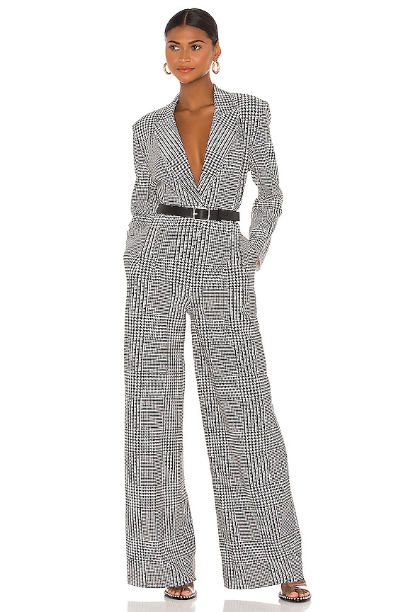 view 1 of 4 Single Breasted Straight Leg Jumpsuit in Glenn Plaid