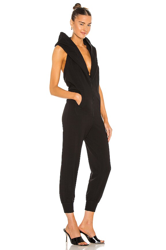 view 2 of 3 Halter Zip Hoodie Jog Jumpsuit in Black