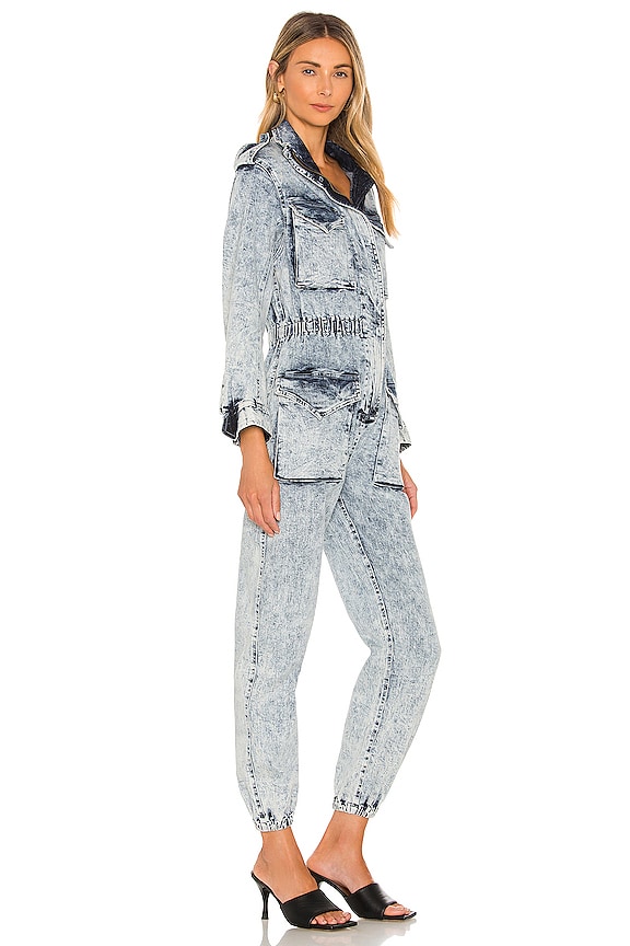 view 2 of 3 Turtle Cargo Jumpsuit in Light Blue Acid Wash