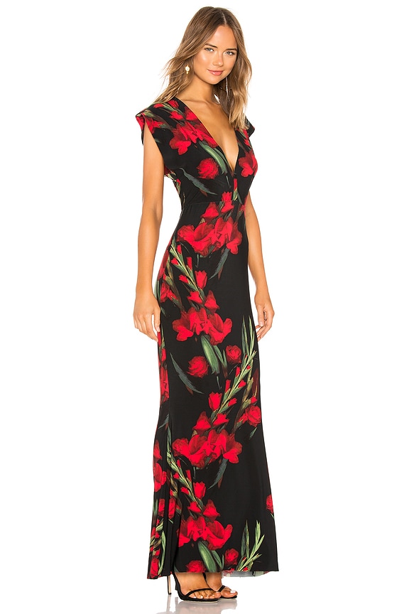 view 2 of 3 V Neck Rectangle Dress in Blooming Roses