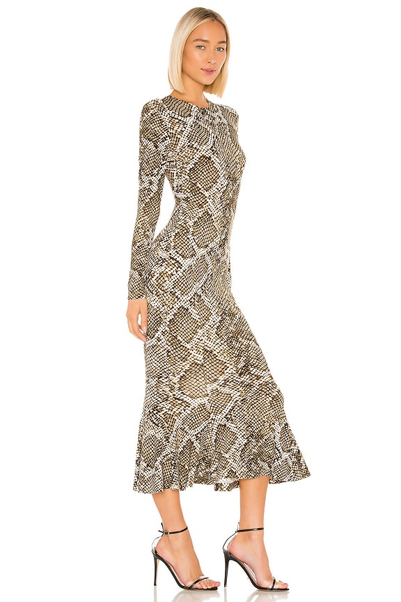 view 2 of 4 Crew Fishtail Dress in Scale Python