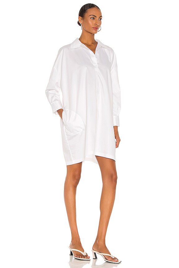view 2 of 3 Super Oversized Boyfriend Shirt Dress in White