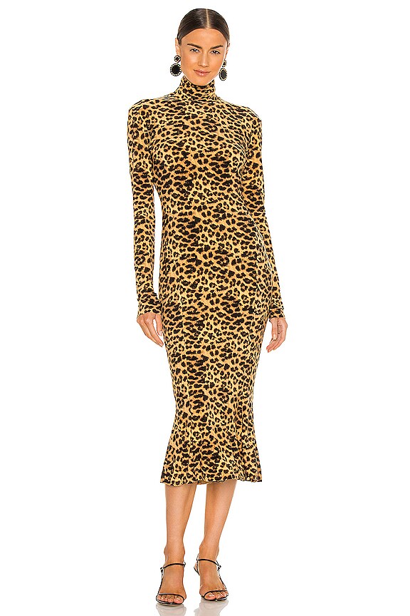view 1 of 4 x REVOLVE Turtle Fishtail Dress in Golden Leopard
