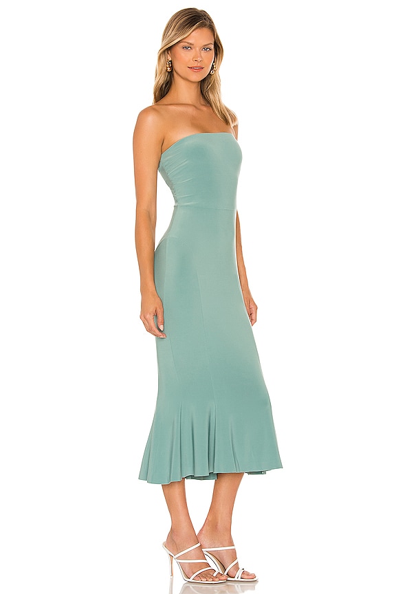 view 2 of 4 Strapless Fishtail Midi Dress in Vintage Mint