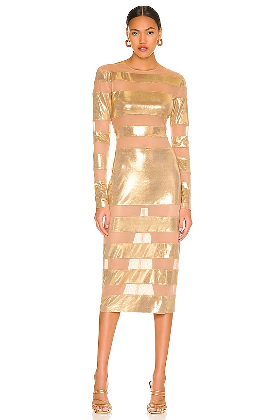 view 1 of 3 Spliced Dress in Gold