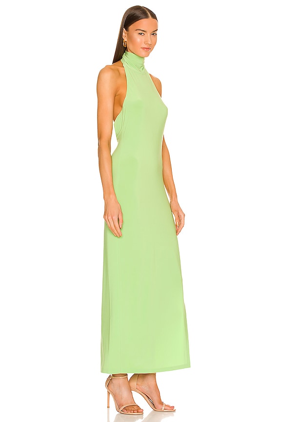 view 2 of 3 x REVOLVE Halter Turtle Side Slit Gown in Gemini Green