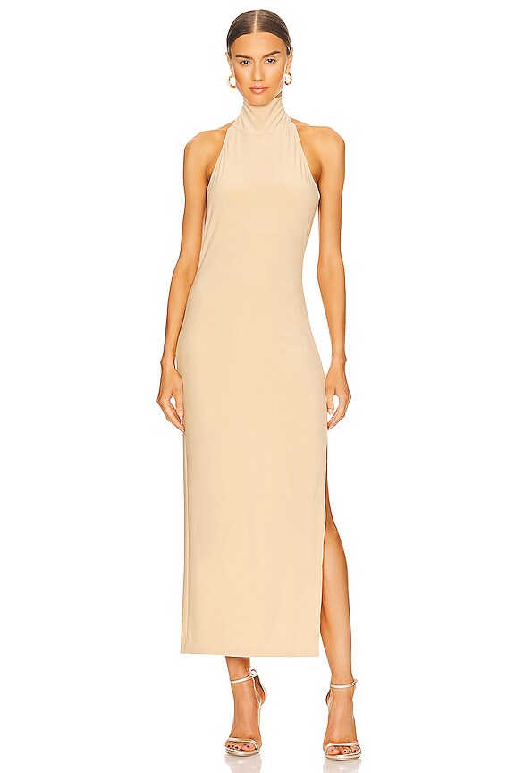 view 2 of 4 x REVOLVE Halter Turtle Side Slit Gown in Blonde