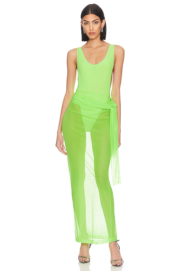 view 2 of 5 All in One Gown in Neon Green