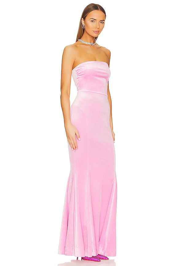 view 2 of 3 Fishtail Gown in Candy Pink