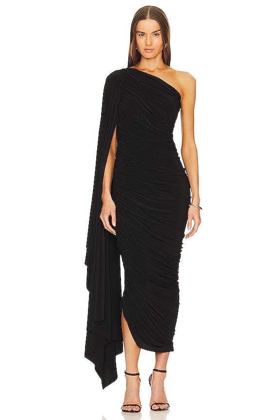Norma Kamali Diana Gown W/ Sleeve in Black | REVOLVE