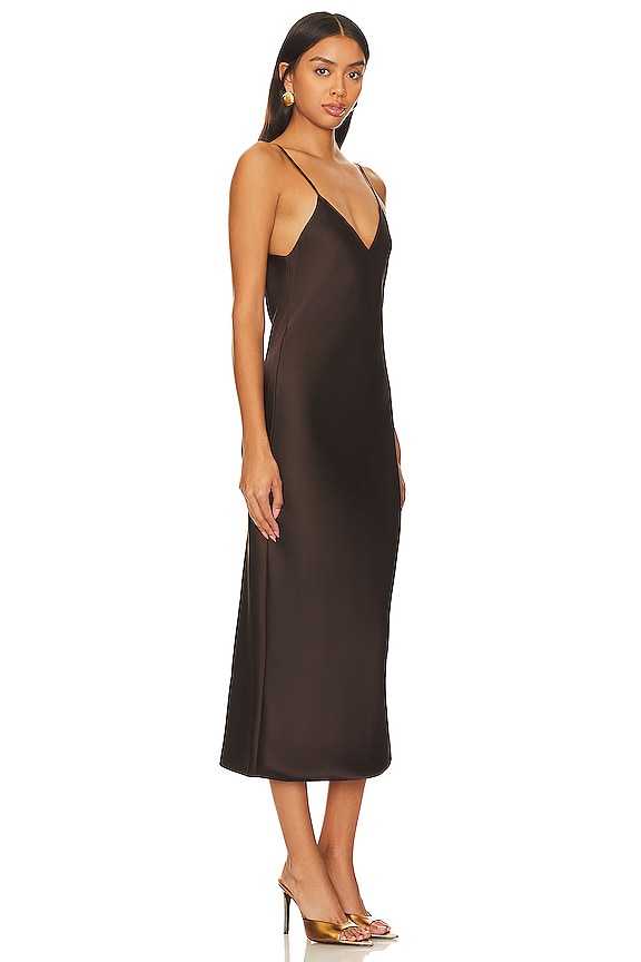 view 2 of 3 ROBE MI-LONGUE in Chocolate