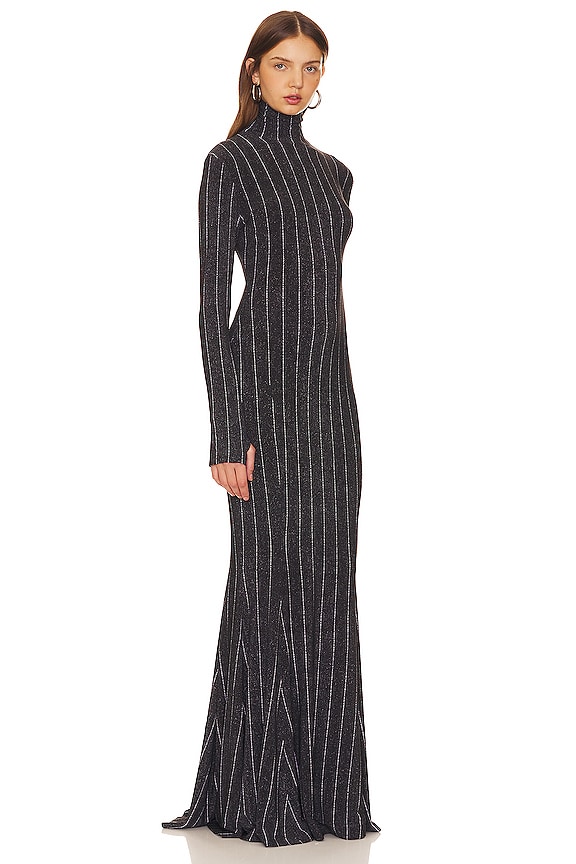 view 2 of 4 ROBE DE SOIRÉE in Woven Pinstripe