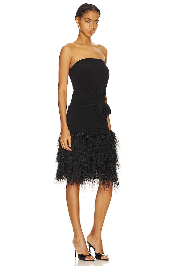 view 2 of 3 ROBE COURTE FEATHER ALL IN ONE in Black