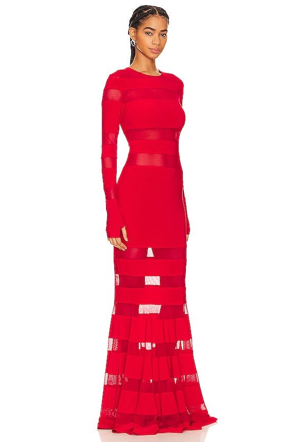 view 2 of 3 VESTIDO EMPALMADO VESTIDO DE COLA DE PEZ in Tiger Red