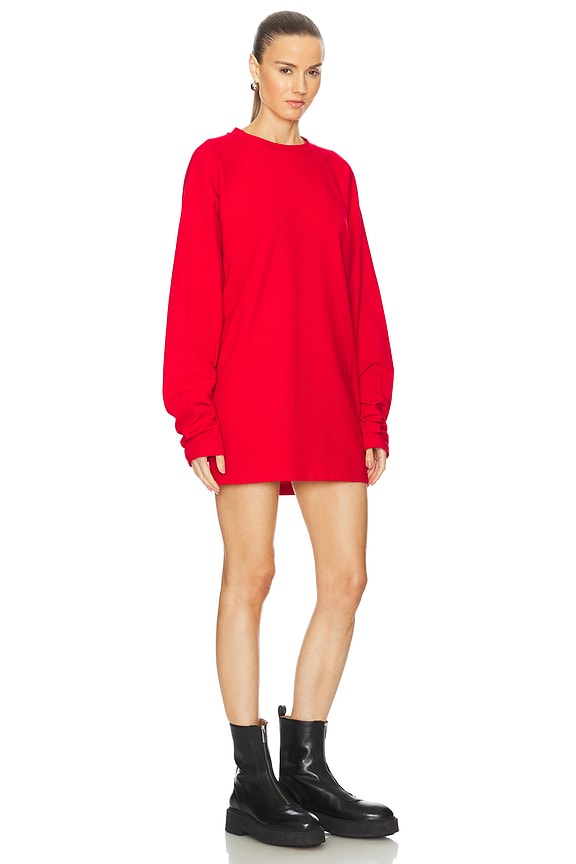 view 2 of 3 Oversized Raglan Sleeve Mini Dress in Tiger Red