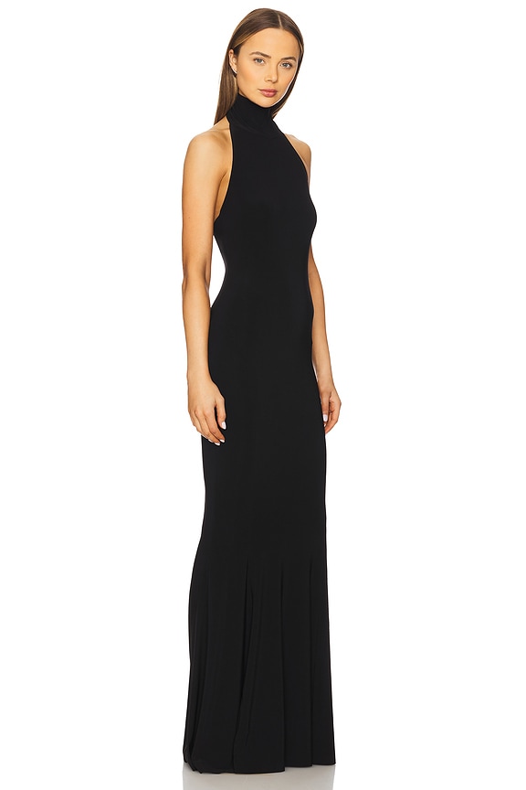 view 2 of 3 Halter Fishtail Gown in Black