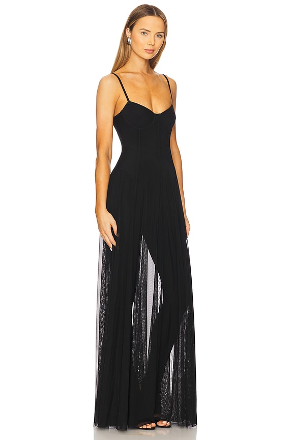 view 2 of 3 Underwire Gown With Catsuit in Black