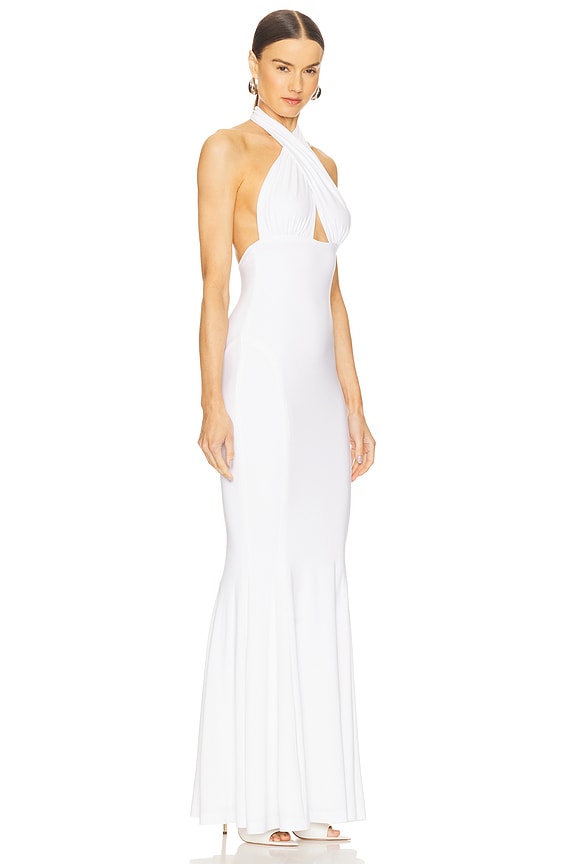 view 2 of 3 Halter Fishtail Gown in Snow White