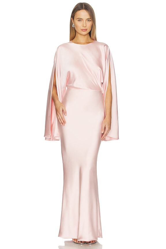 view 1 of 4 Reverse Obie Gown With Long Sleeve in Ballet Pink