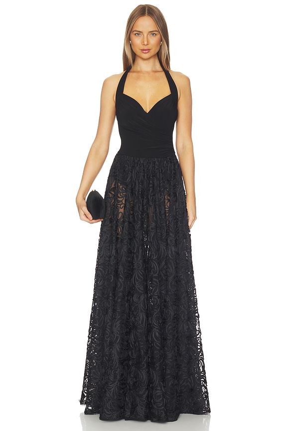 view 1 of 3 VESTIDO LARGO CAYLA FLARED in Black