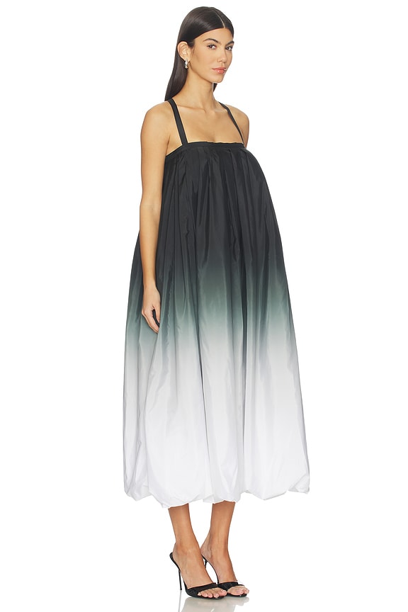 view 2 of 3 Strap Bubble Dress To Midcalf in Black & White Ombre