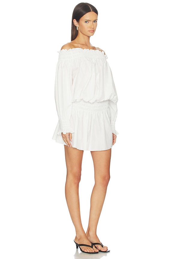 view 2 of 3 Long Sleeve Peasant Mini Dress in Snow White