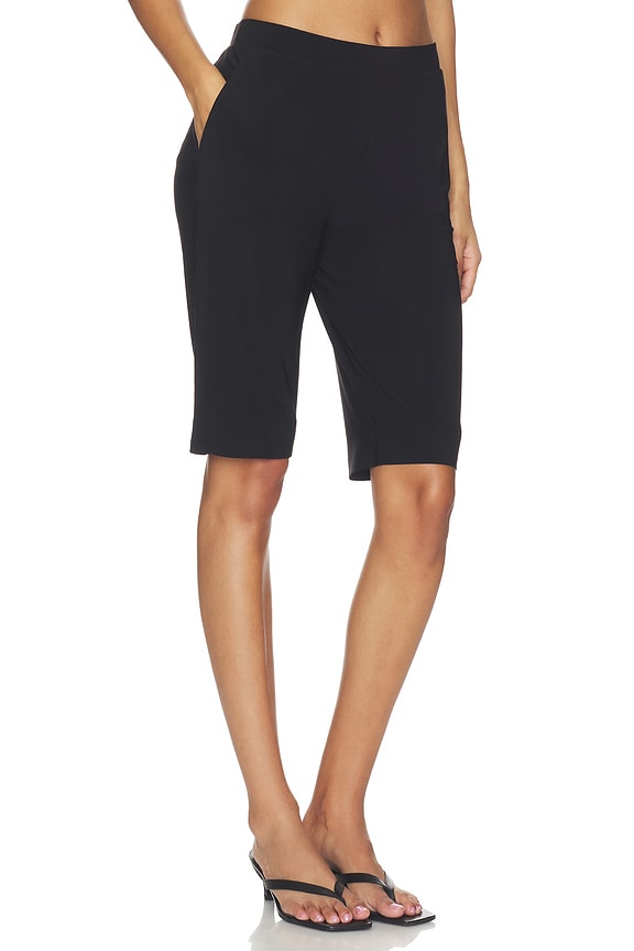 view 2 of 6 Flat Front Bermuda Short in Black