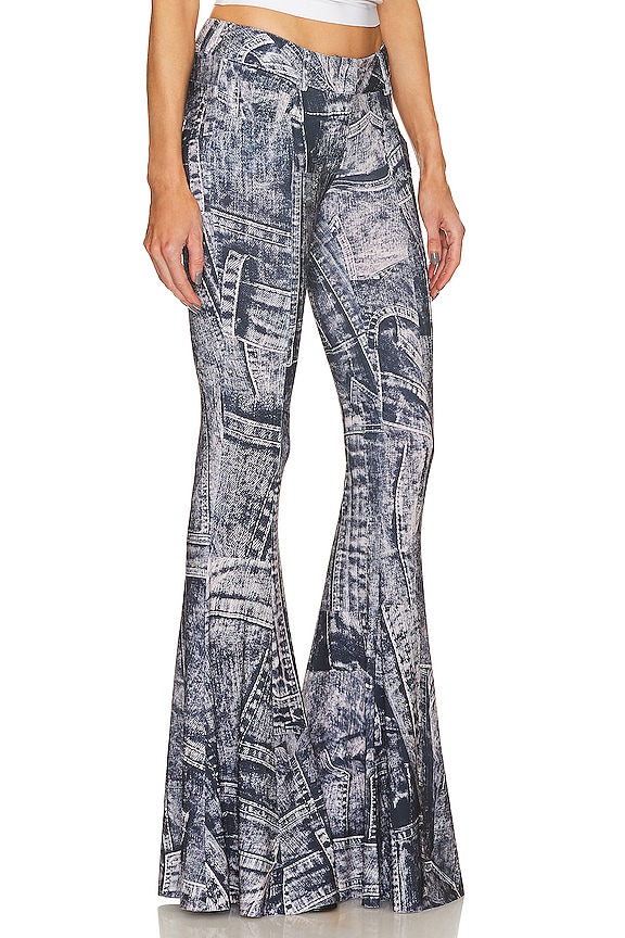 view 2 of 4 Fishtail Jean in Black & Navy Denim Print