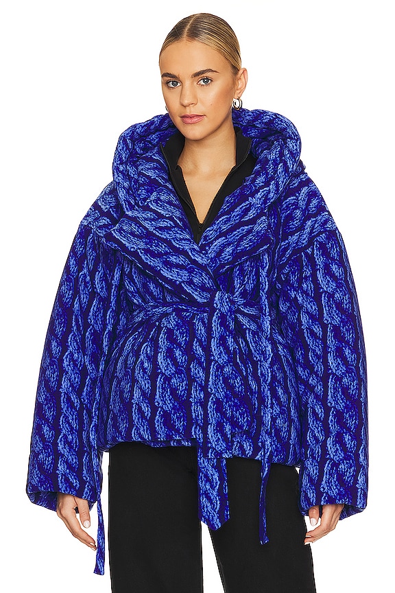 view 1 of 5 Hooded Sleeping Bag Coat in Cobalt Blue