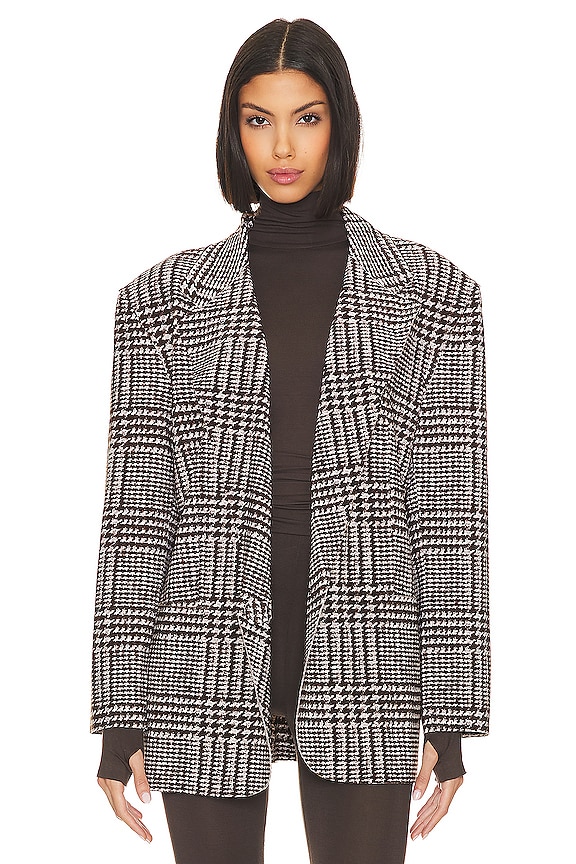 view 2 of 5 BLOUSON in Chocolate Glenn Plaid Tweed