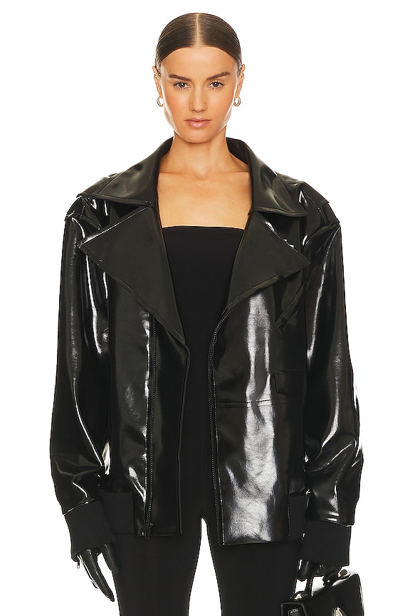 Norma Kamali Oversized Moto Jacket in Black | REVOLVE