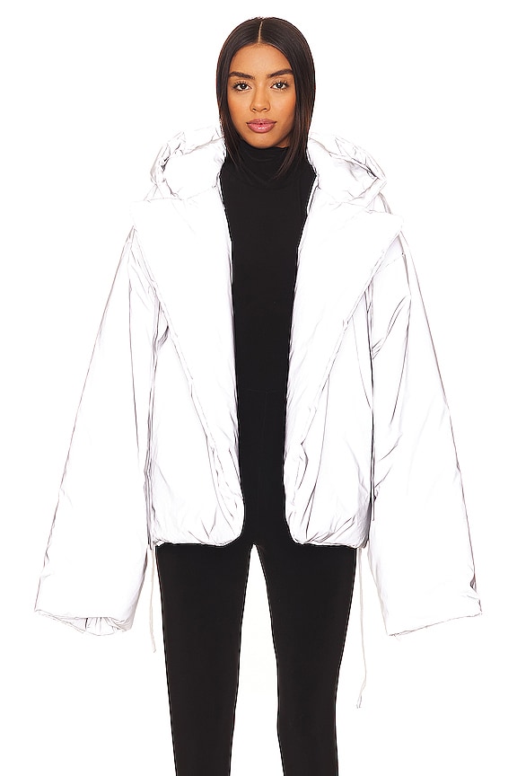 view 2 of 5 Hooded Sleeping Bag Jacket With Drawstrings in Grey