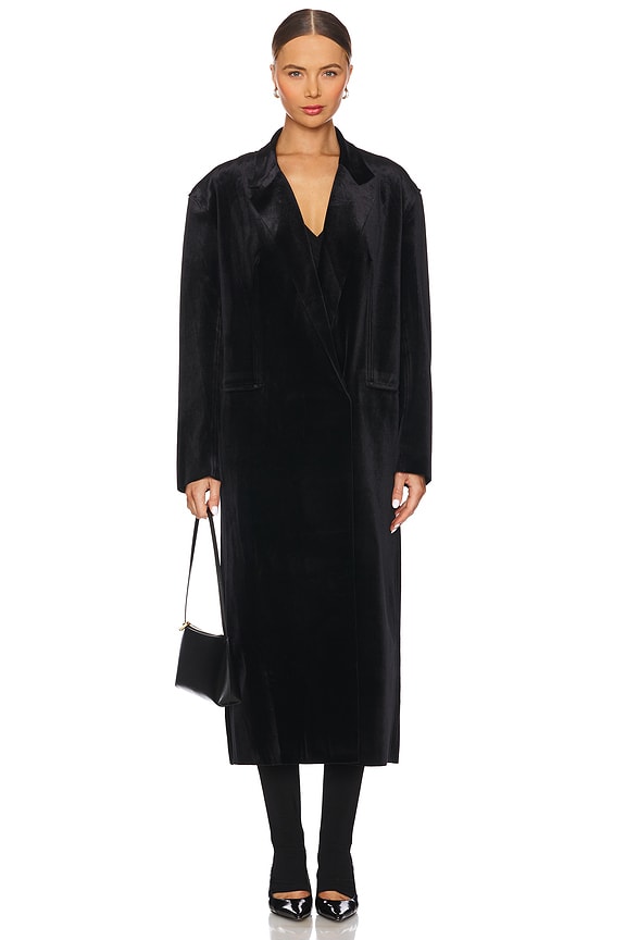 view 2 of 4 Oversized Double Breasted Coat in Black