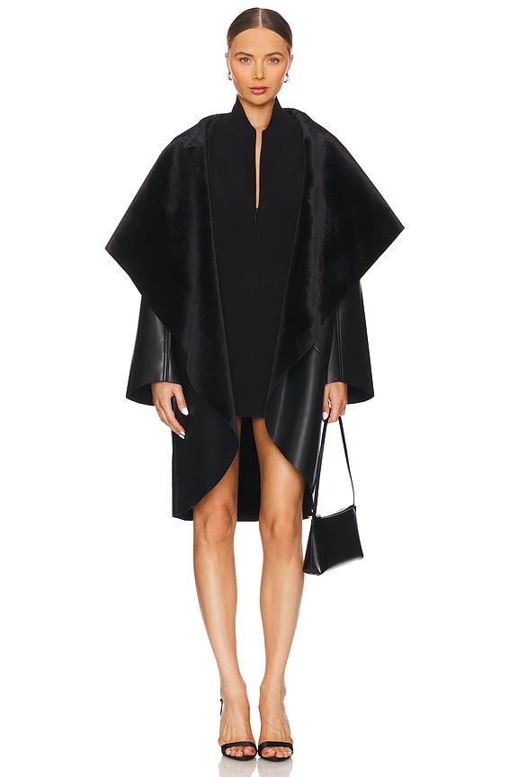view 2 of 5 Shawl Collar Reversible Coat in Black