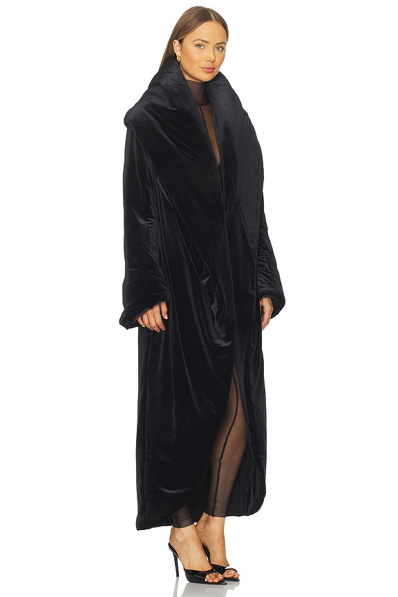 view 2 of 3 Oversized Shawl Collar Maxi Coat in Black