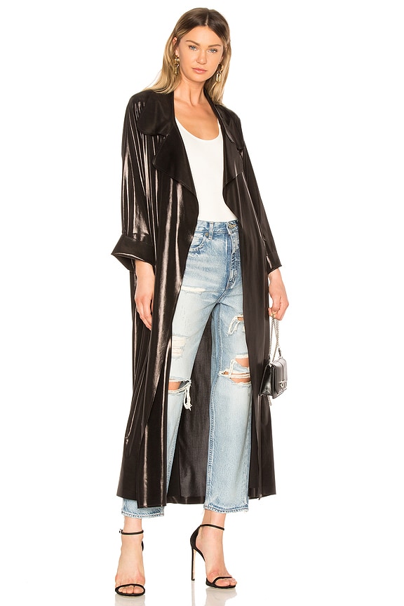 view 1 of 3 80's Flared Trench in Black