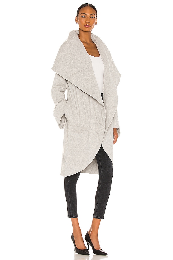 view 2 of 3 Shawl Collar Coat in Heather Grey