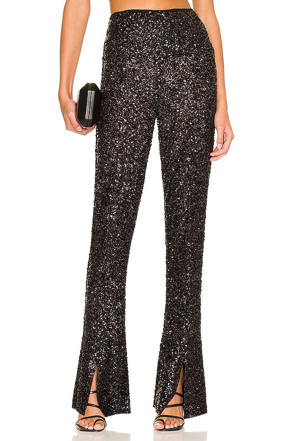 Norma Kamali Sparkle Sequin Spat Legging in Black | REVOLVE