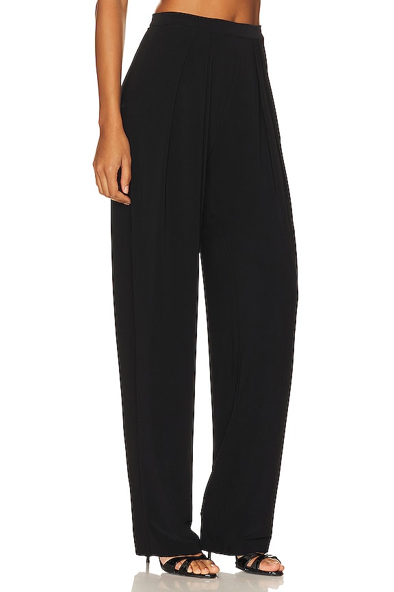 view 2 of 4 Tapered Pleated Trouser in Black