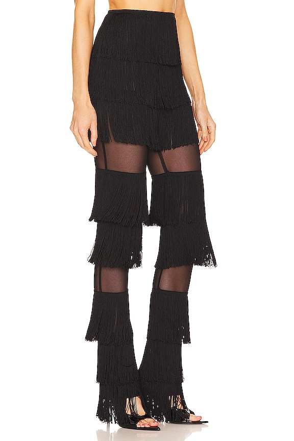 view 2 of 4 Spliced Boot Pant With Fringe in Black